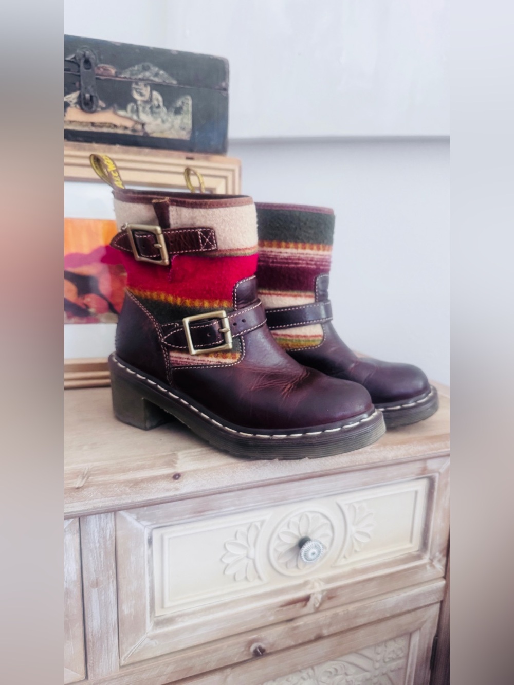 Dr. Martens x Pendleton Biker Boot Santa Fe Stripes sz 6 US 37 EU - Picture 3 of 5